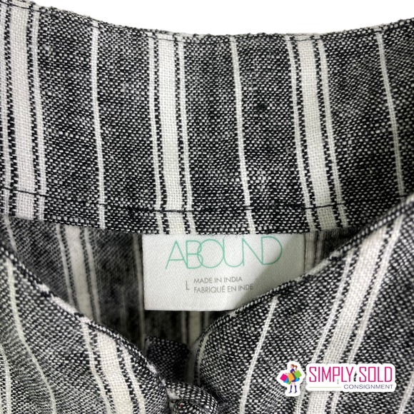 Abound Women's Blouse Spaghetti Strap Sleeveless Gray Boho Striped V-Neck Sz L - Picture 7 of 8